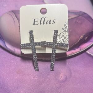 Ellas Silver Glitter Earrings